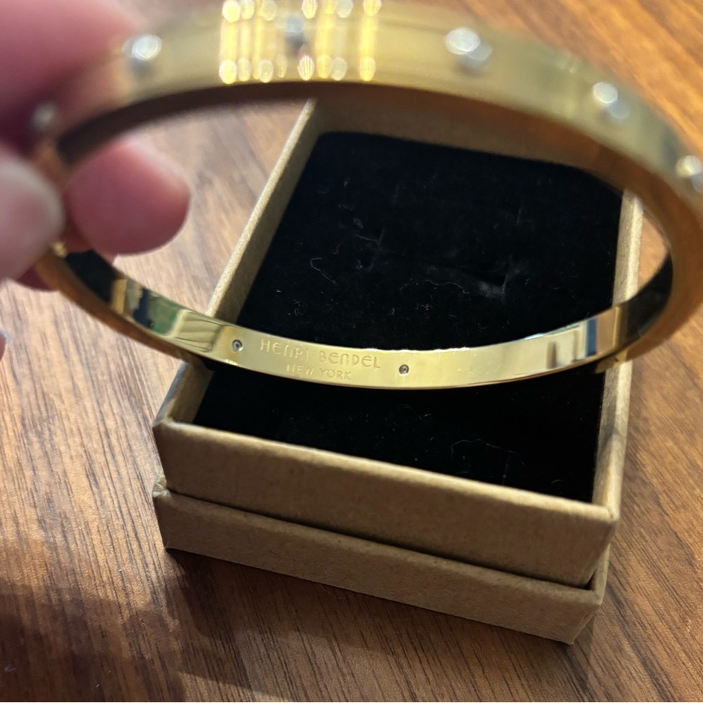 Henri Bendel Gold Bangle with Silver Studs - Picture 2 of 4